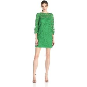 4 Collective Aztec Lace Shift Dress in Green
